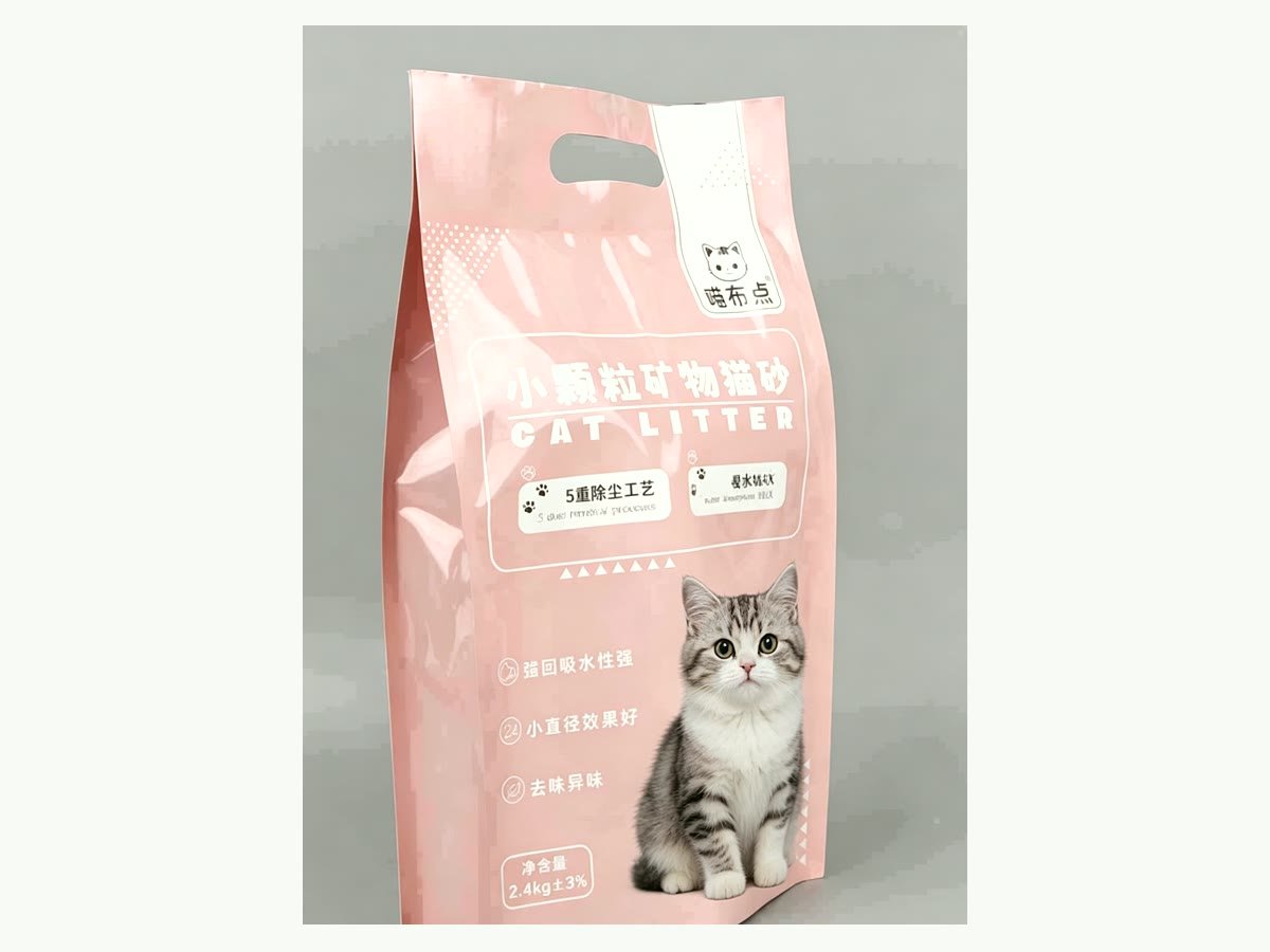 Túi ép bốn biên cho cát mèo bentonite